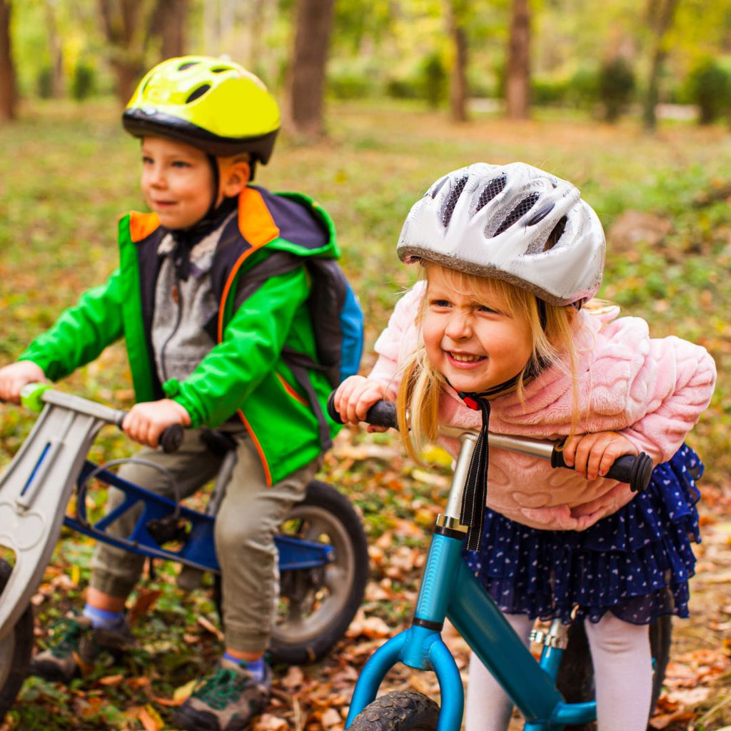 children are cycling in the park 