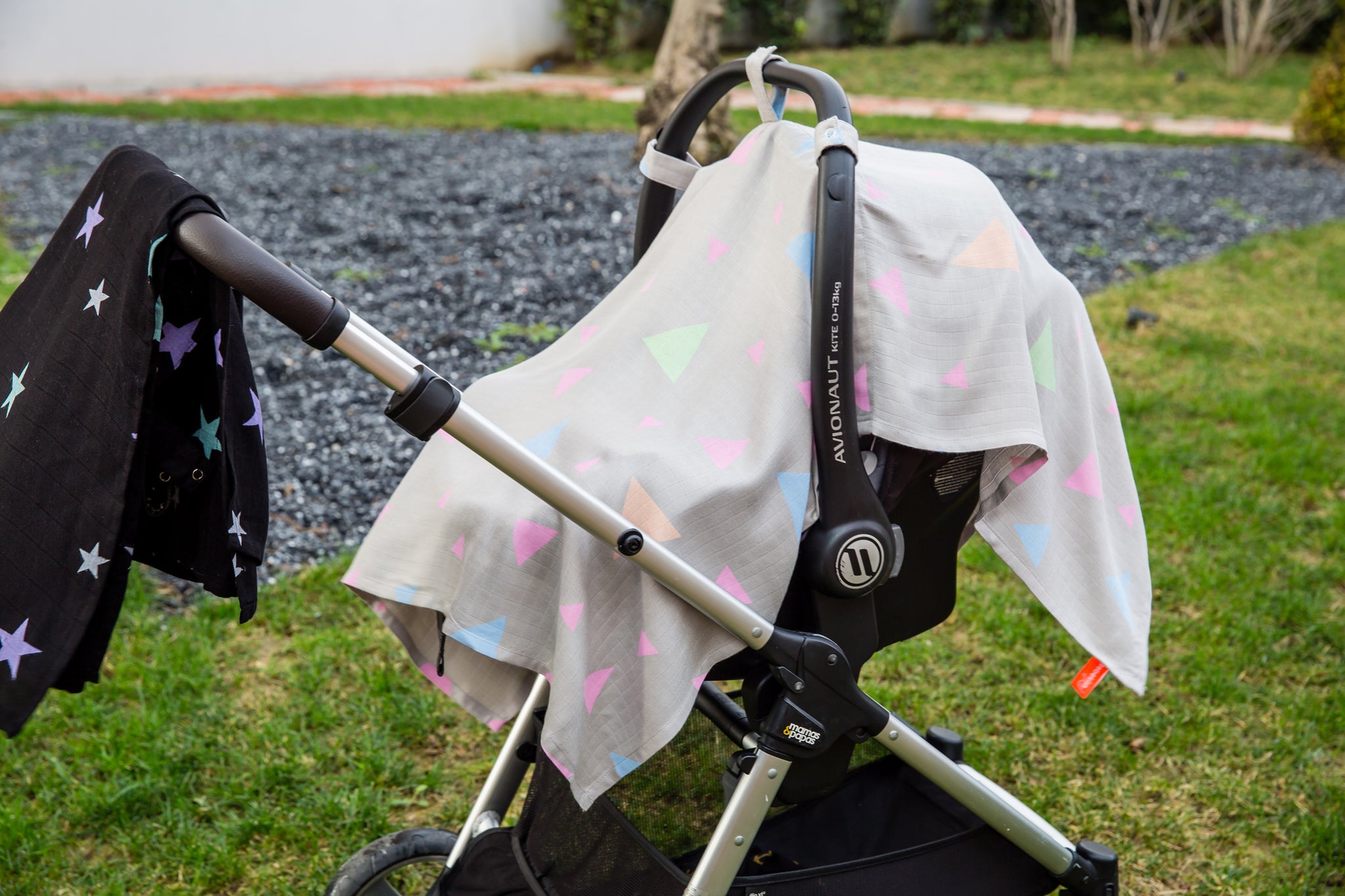 Grey Triangle 100 Bamboo Push Chair Cloth Bebekish