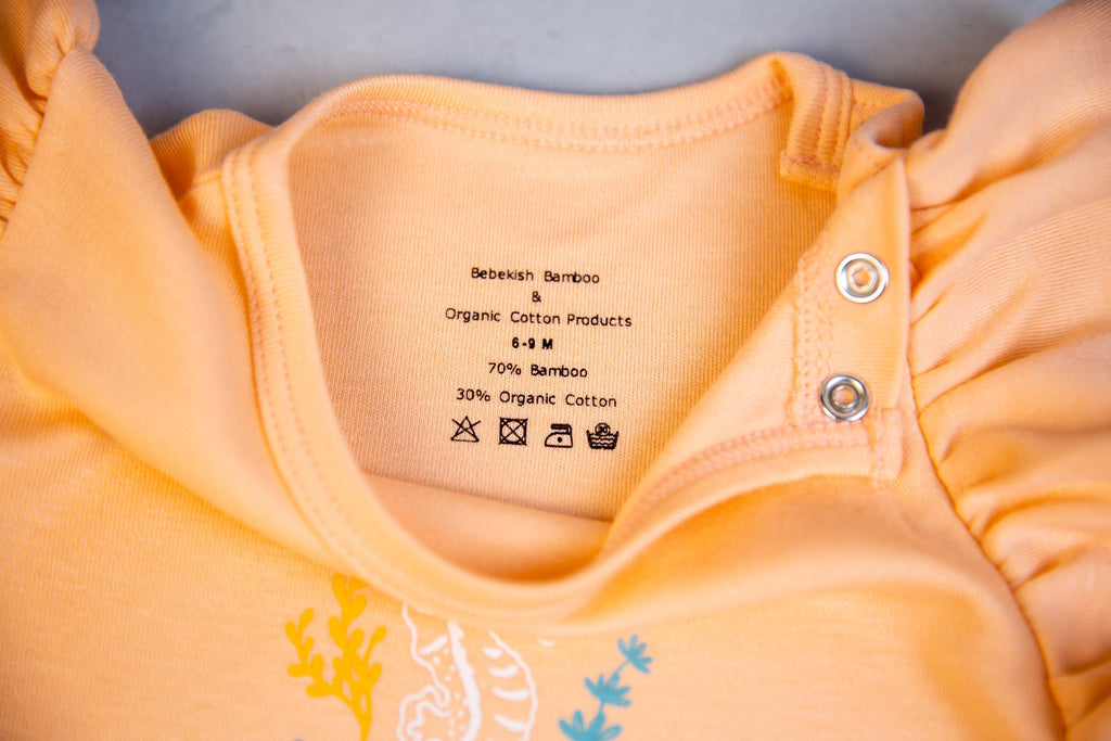 Organic Short Sleeve Bodysuit in detail
