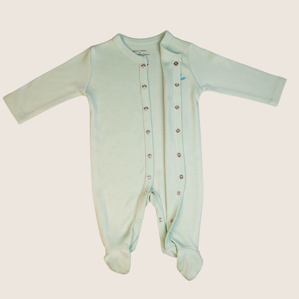Organic Bamboo Sleepsuit with buttons Mint