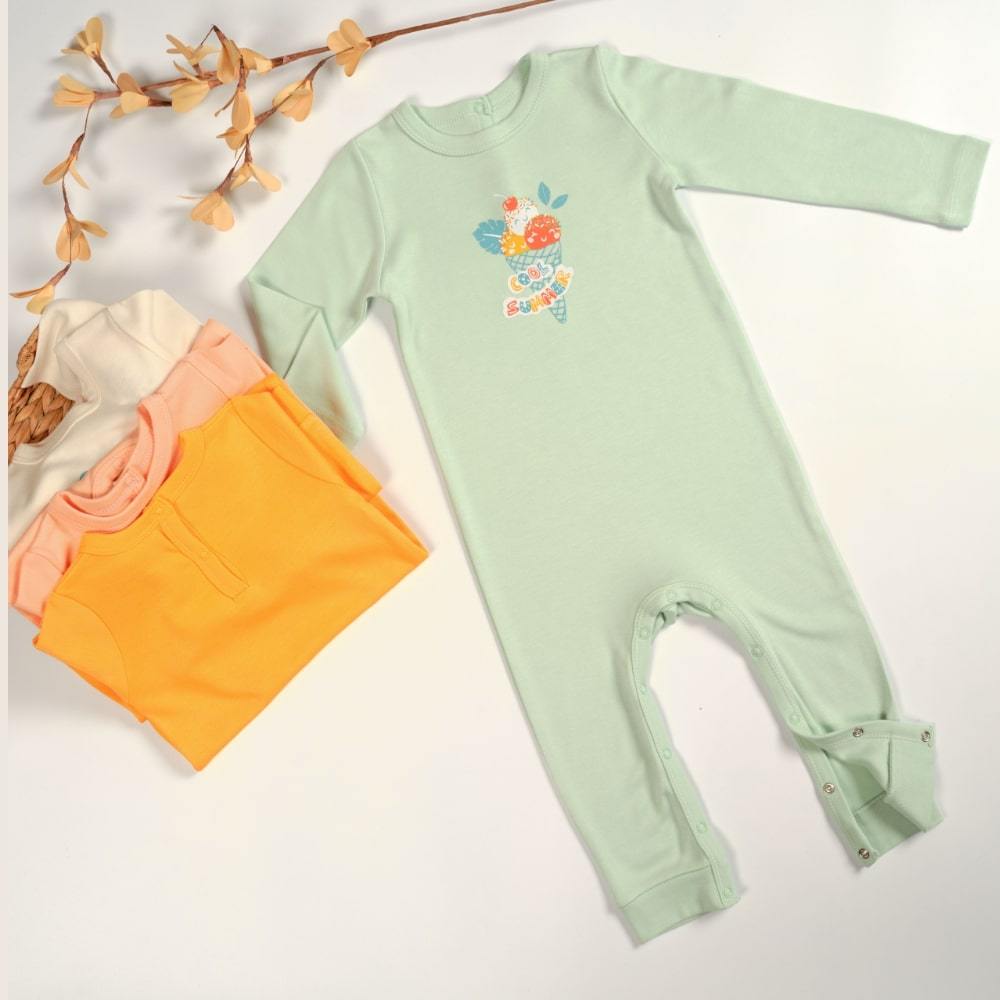 Icecream Organic Baby Sleepsuit